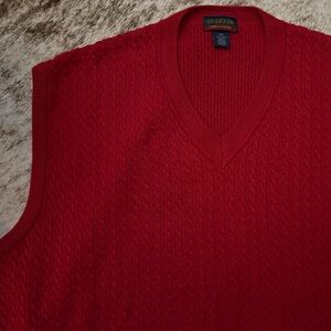 Men’s Stockton Red Cotton Vest. V-Neck. Size XXL.